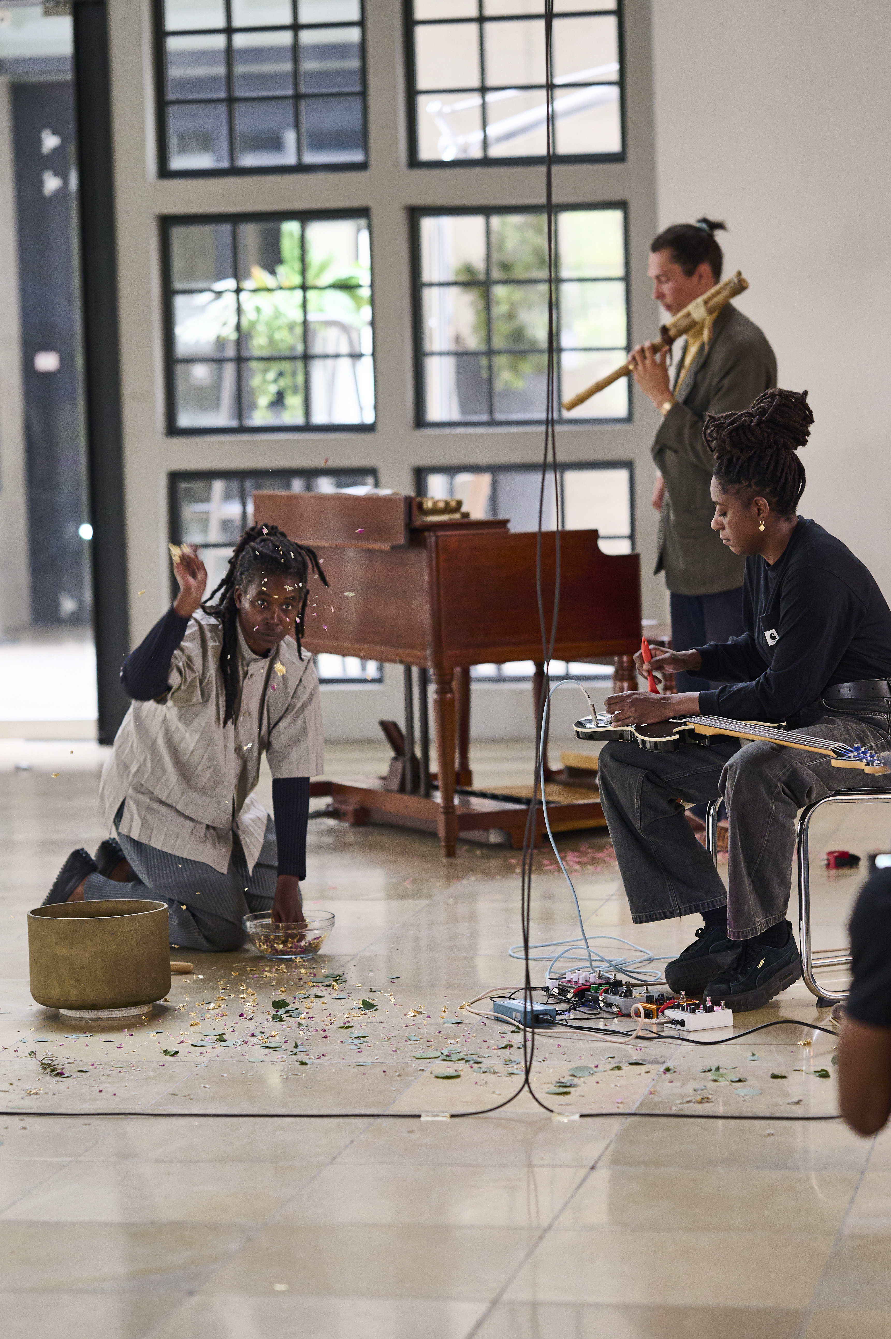 Moor Mother: »Untitled«, music installation developed in connection with the Black Quantum Futurism exhibition »Bending the Arrow of Time into a Circle« at Kunstverein Nürnberg - Albrecht Dürer Gesellschaft, with Moor Mother aka Camae Ayewa, Aquiles Navarro, Simon Sieger, Alya Al – Sultani, Jon – Carlos Evans, Dudù Kouate, Farida Amadou. ©David Häuser