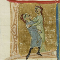 Jaufré Rudels død afbildet i det 13. århundrede. © Public domain